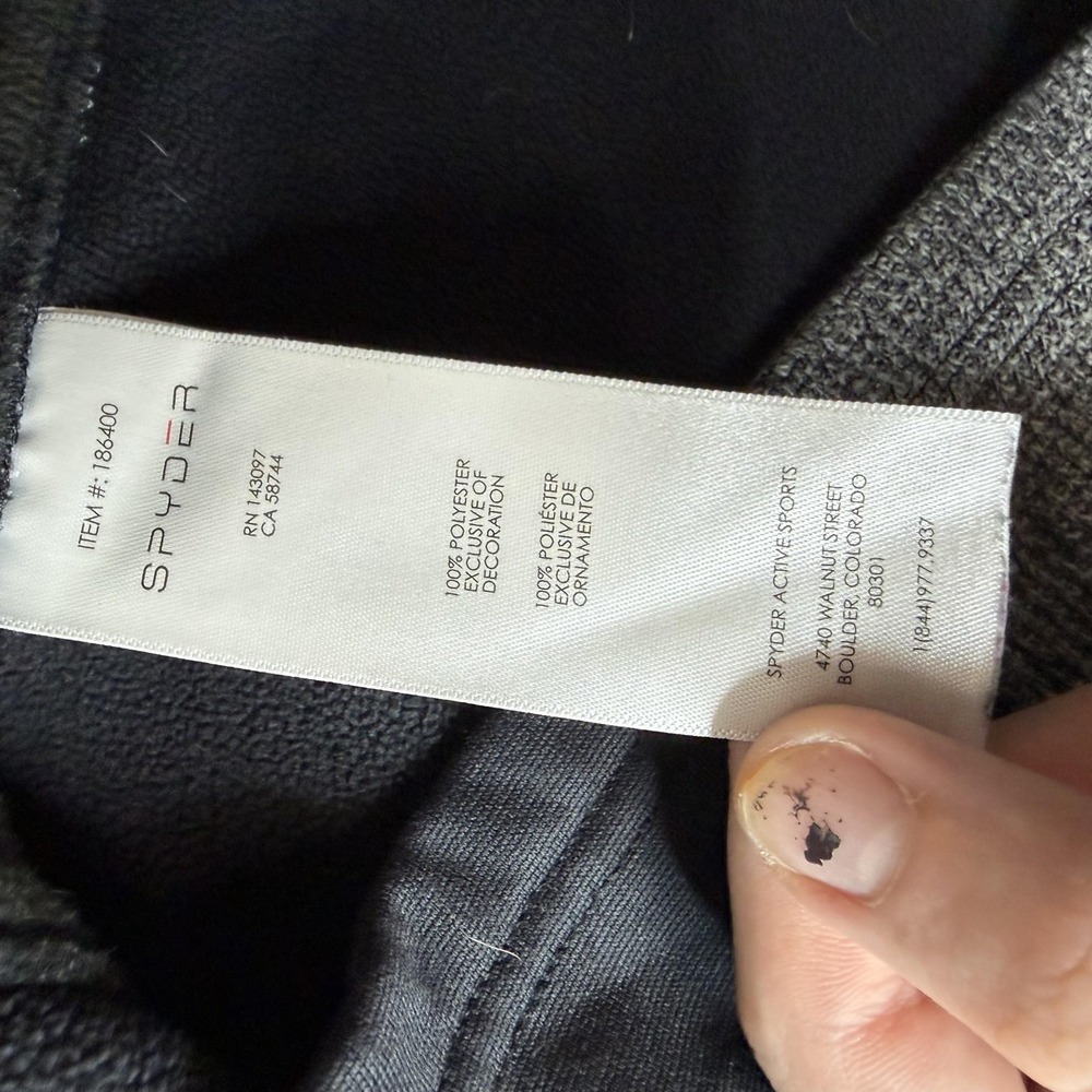 Spyder Pullover Mens Medium Gray Black 1/4 Zip Fleece Mock Neck Ski Outdoor Top - Picture 4 of 10